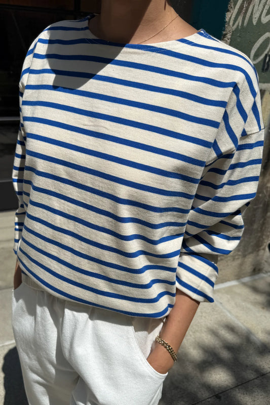 Sailor Top - Blue Stripe on Cream