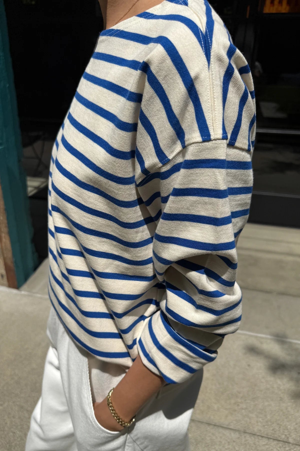 Sailor Top - Blue Stripe on Cream