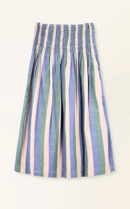Savannah Smocked Skirt in Carnival Stripe