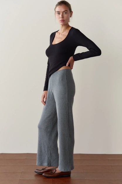 The Sweater Rib Simple Pant - Charcoal Grey