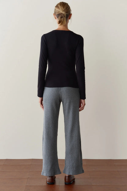 The Sweater Rib Simple Pant - Charcoal Grey