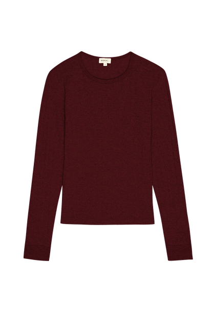 The Pointelle Long Sleeve - Oxblood