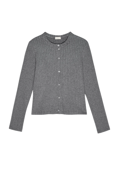 The Varied Rib Cardigan - Charcoal Grey