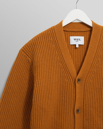 Walker - Ochre Rib Stitch Knit Cardigan
