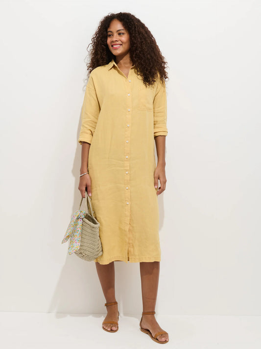 Kerry Dress In Linen -  Light Sienna