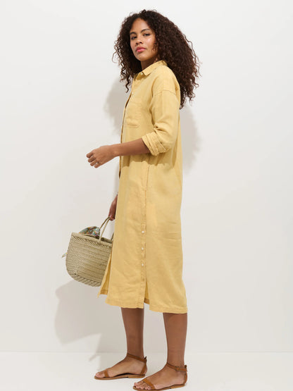 Kerry Dress In Linen -  Light Sienna