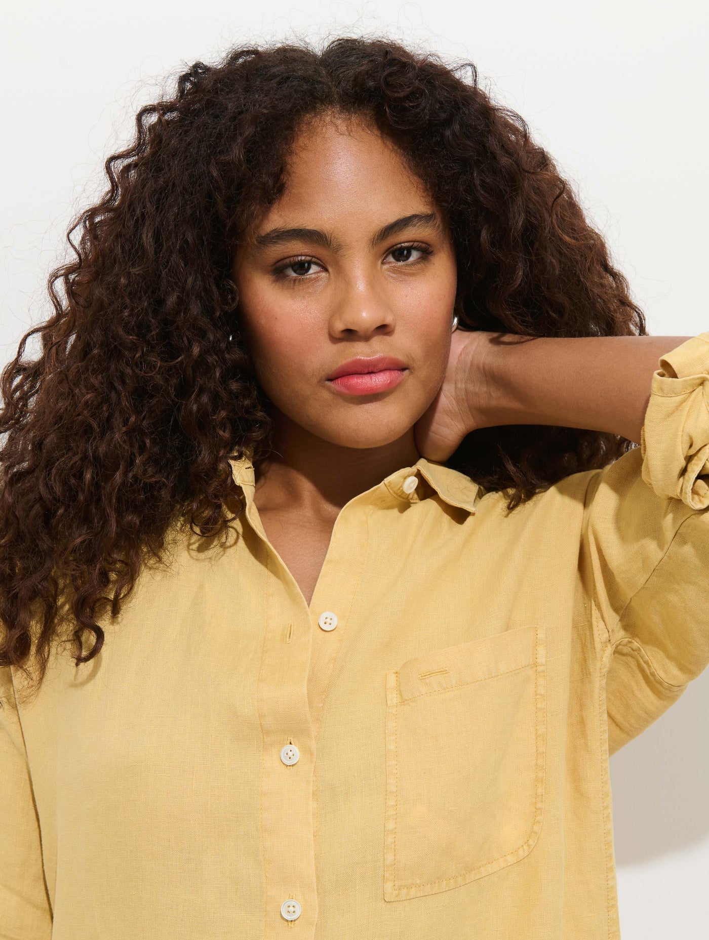 Kerry Dress In Linen -  Light Sienna