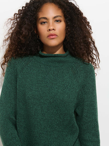 Eastport Rollneck in Cotton - Marled Spruce.