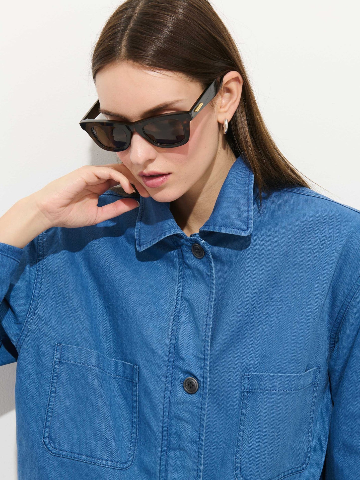 Painter Jacket in Herringbone - Washed Cobalt