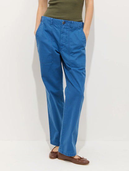 Neil Pant in Herringbone - Washed Cobalt