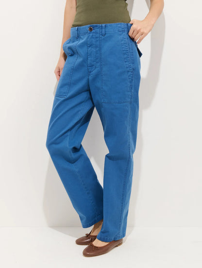 Neil Pant in Herringbone - Washed Cobalt