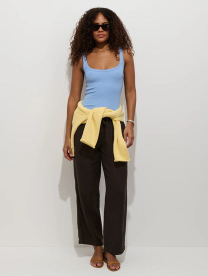 Hudson Pant In Linen - Roasted Bean