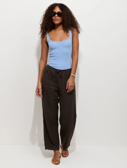 Hudson Pant In Linen - Roasted Bean