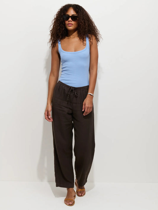 Hudson Pant In Linen - Roasted Bean