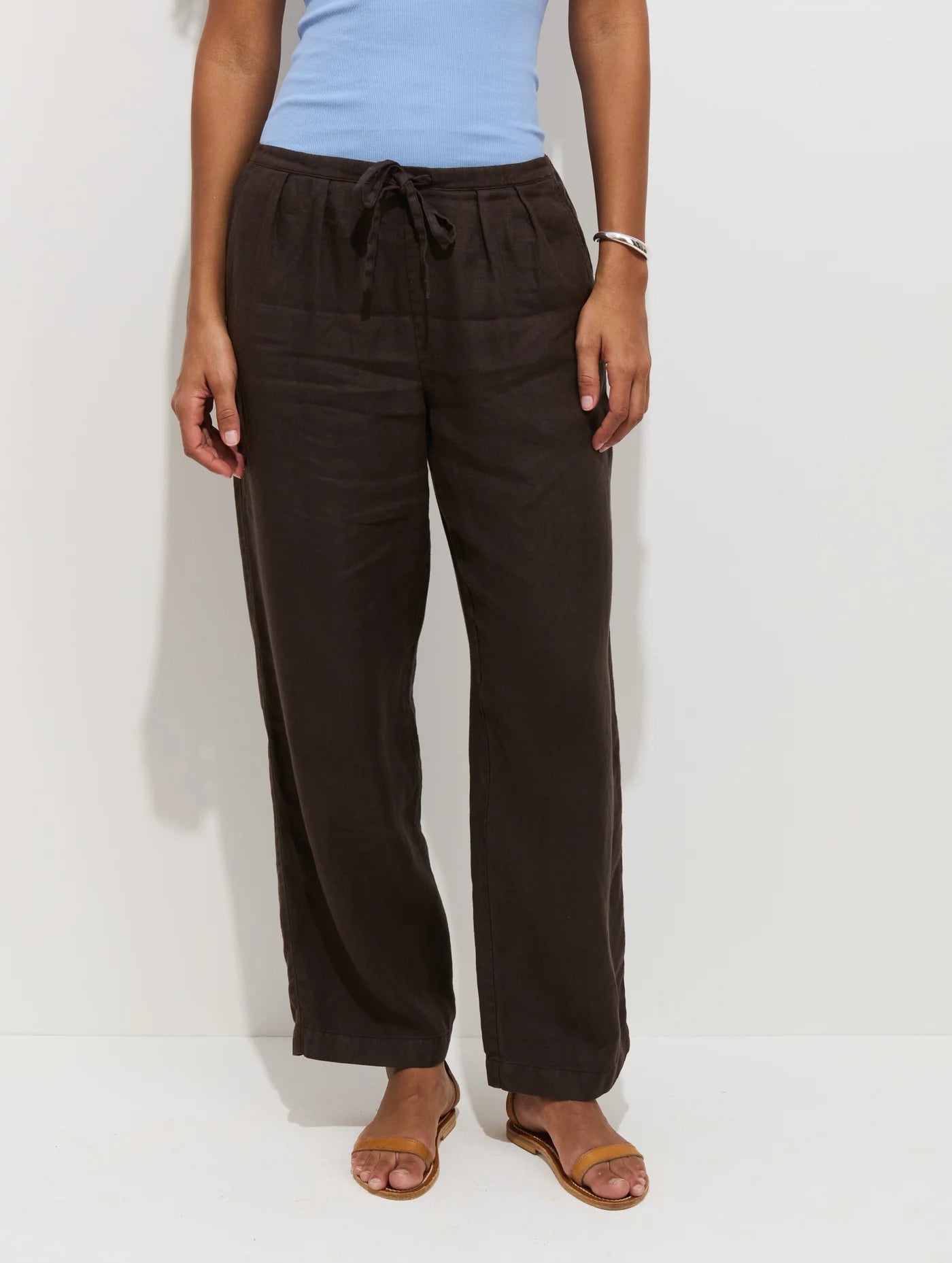 Hudson Pant In Linen - Roasted Bean