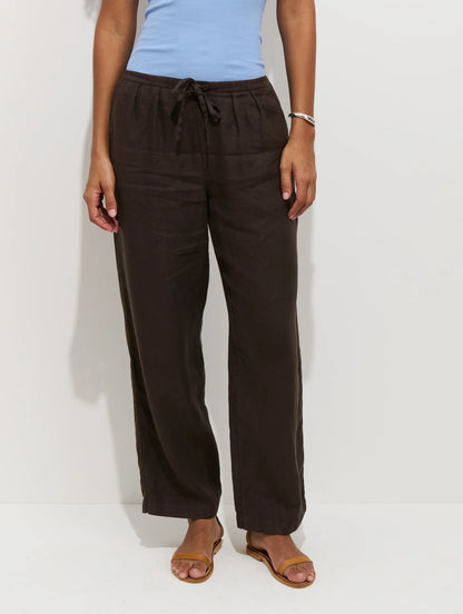 Hudson Pant In Linen - Roasted Bean