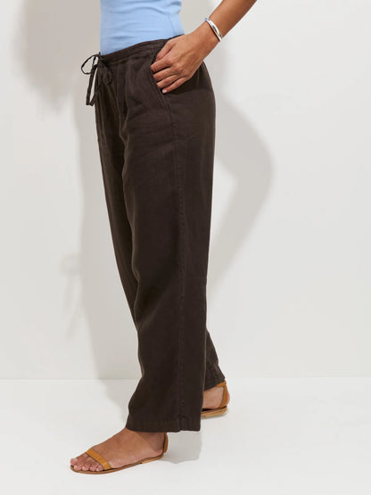 Hudson Pant In Linen - Roasted Bean