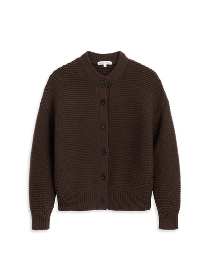 Nico Cardigan in Cotton - Dark Chocolate.