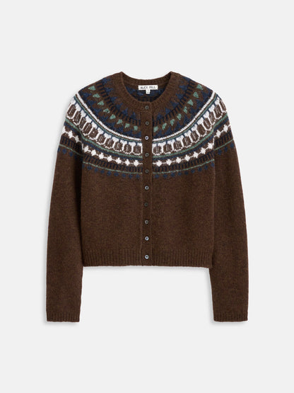 Charlotte Fairisle Sweater in Wool - Chestnut