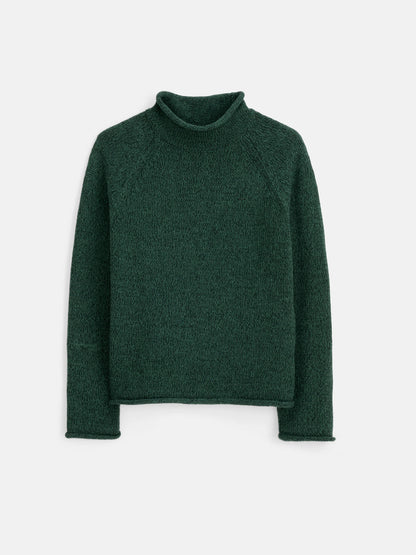 Eastport Rollneck in Cotton - Marled Spruce.