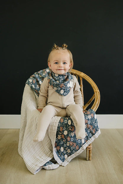 Muslin Bib - Midnight Floral.