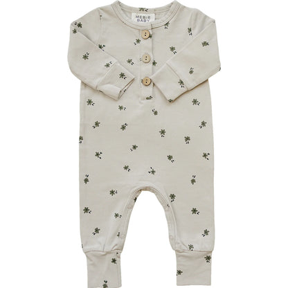 Floral Long Sleeve Button Romper.