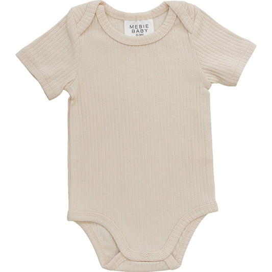 Cream Cotton Ribbed Bodysuit