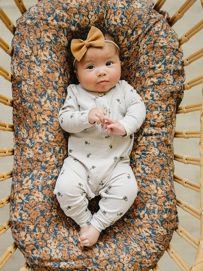 Floral Long Sleeve Button Romper.