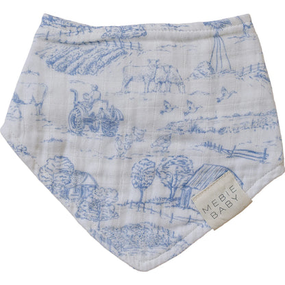 Cotton Muslin Bib - Farm Toile