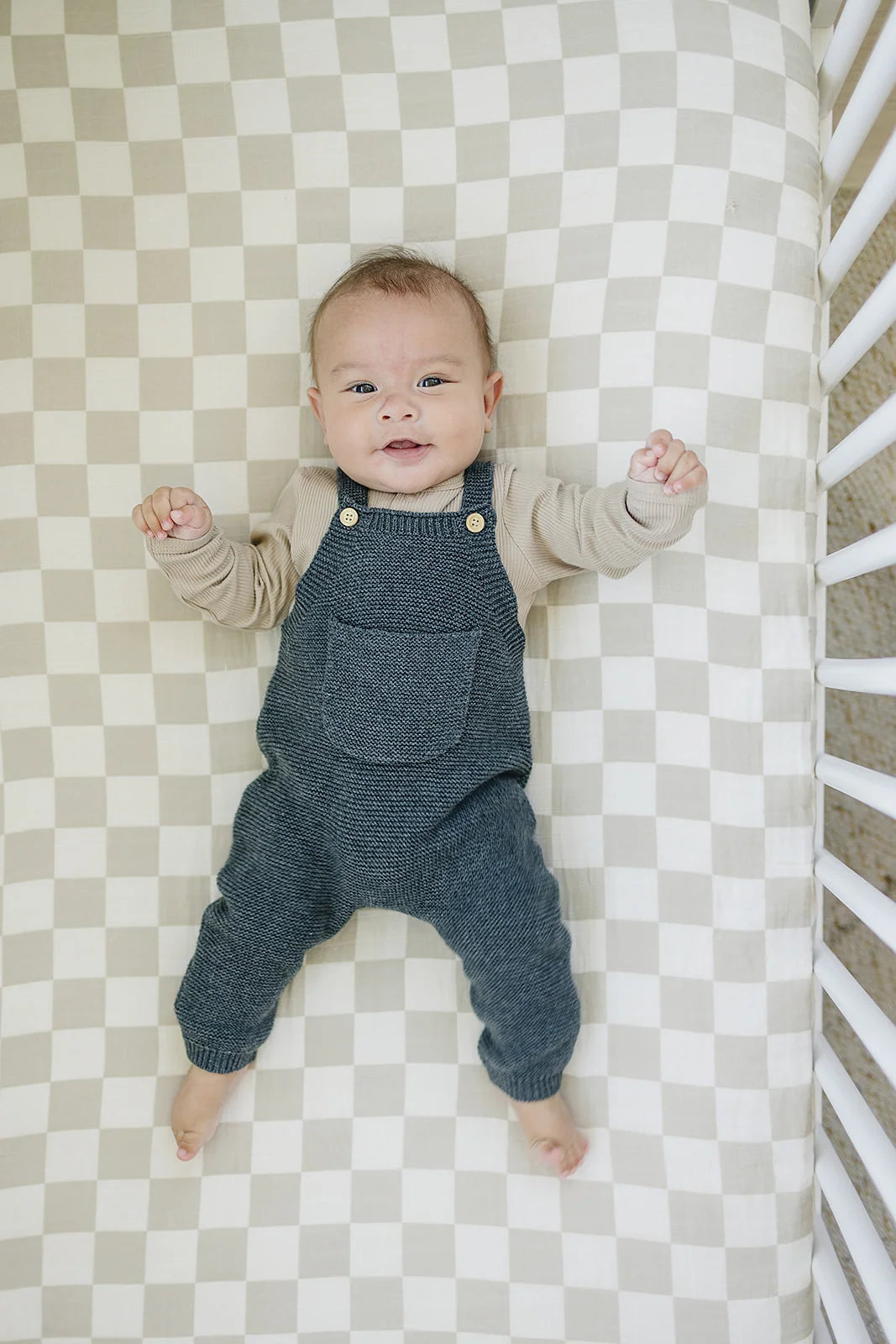 Charcoal Knit Pocket Overalls