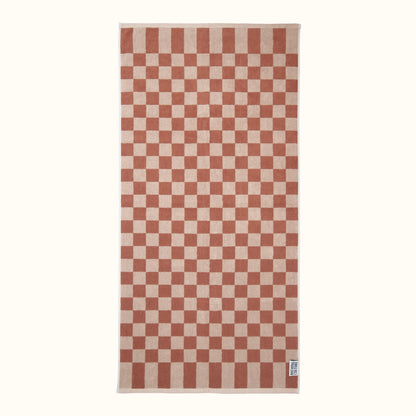 Bathhouse Check Organic Body Towel - Clay