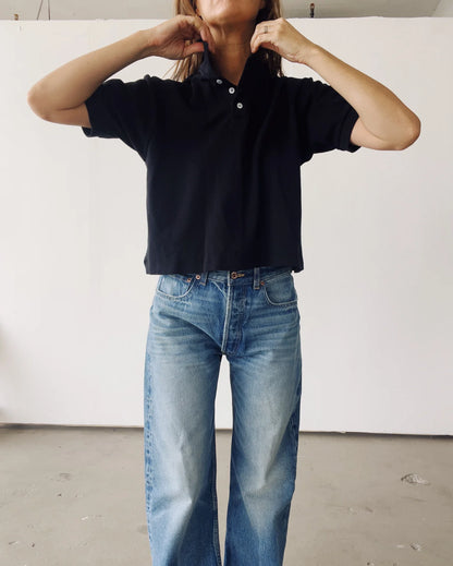 The Boxy Polo - Black.