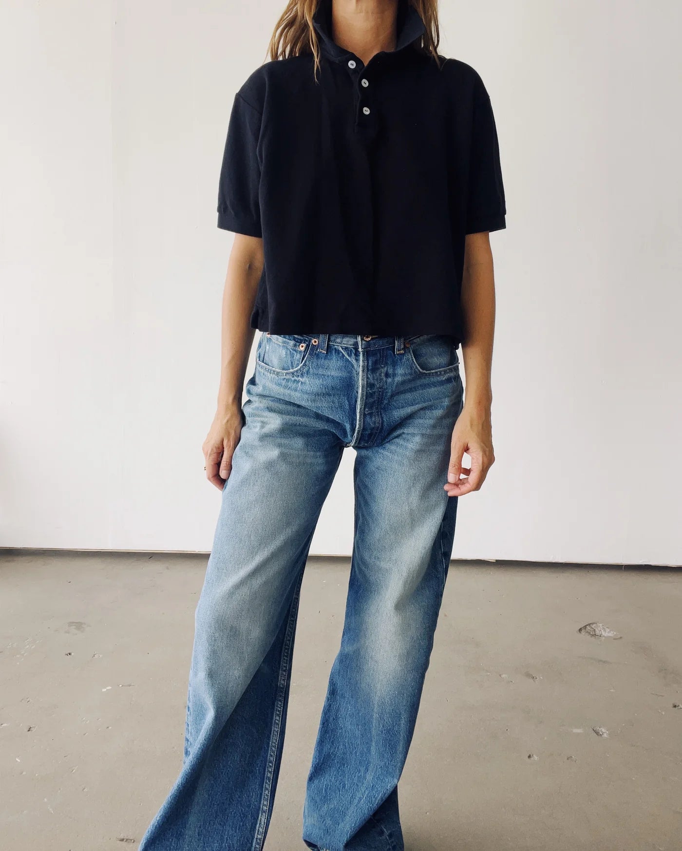 The Boxy Polo - Black.