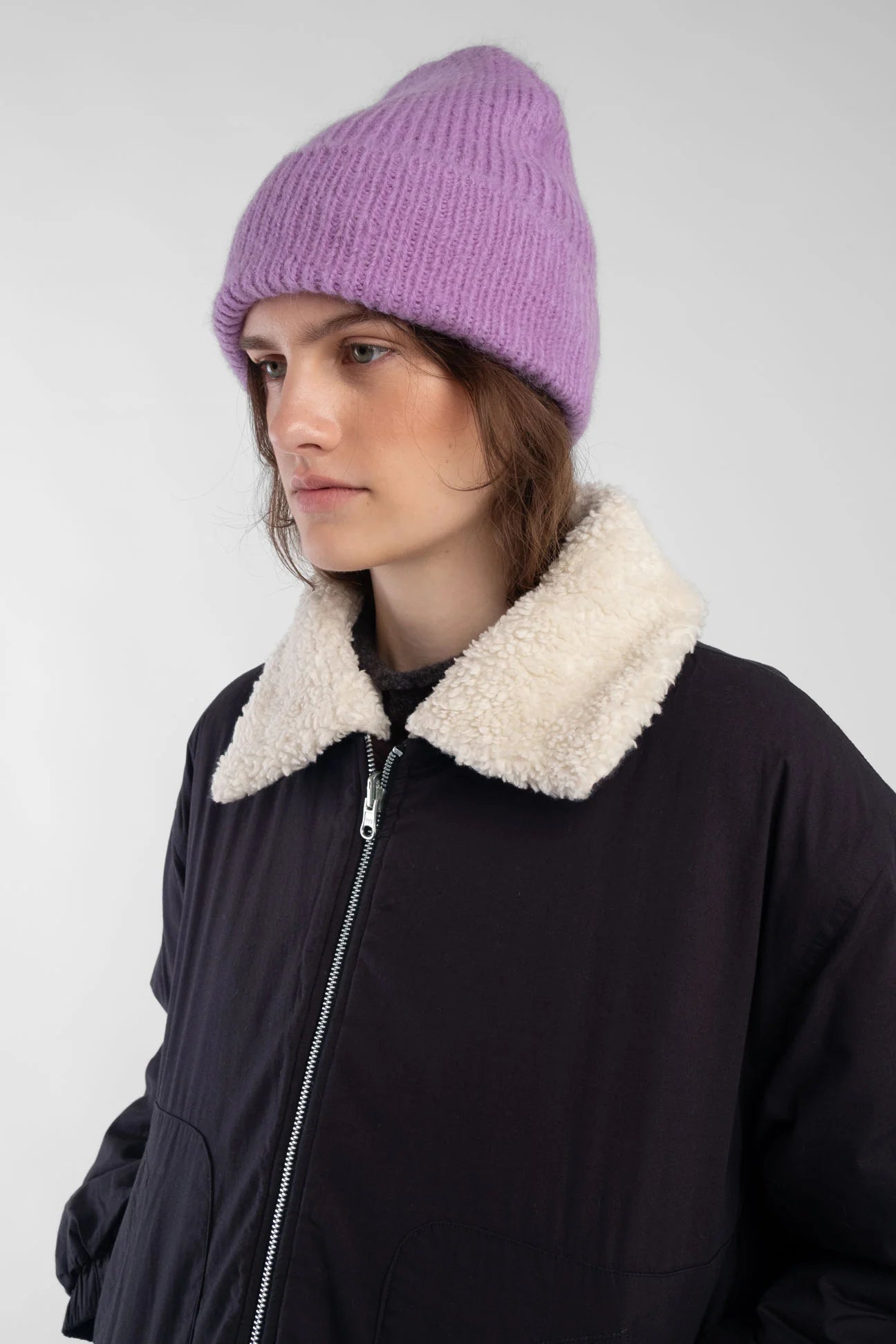 Brushed Rib Hat - Violet