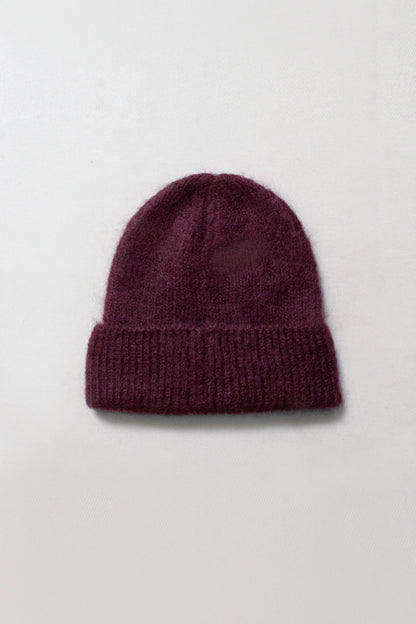 Burgundy Brushed Rib Hat