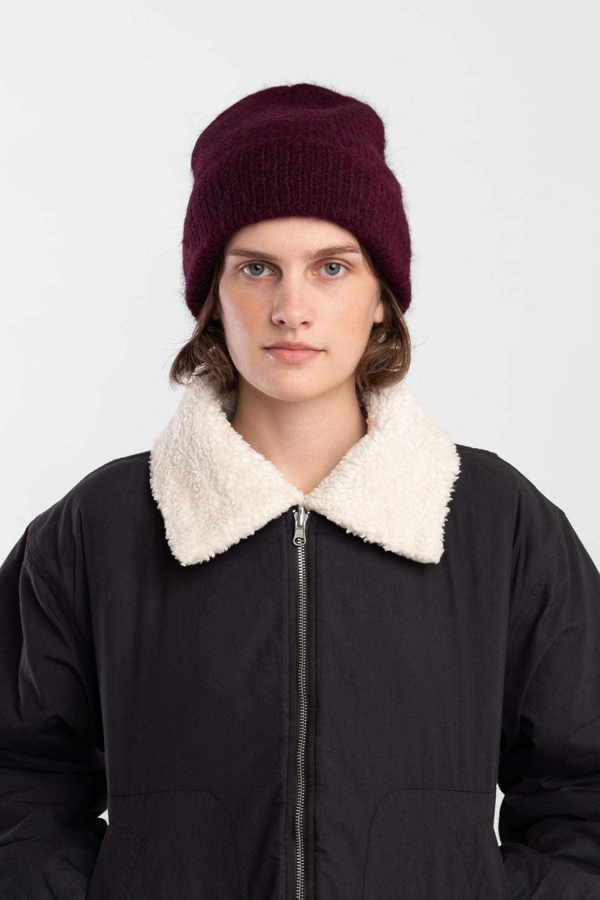 Burgundy Brushed Rib Hat