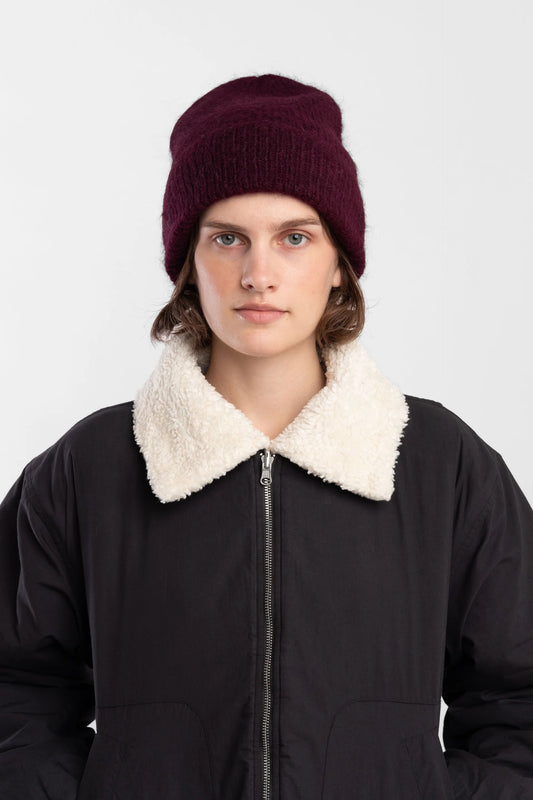 Burgundy Brushed Rib Hat