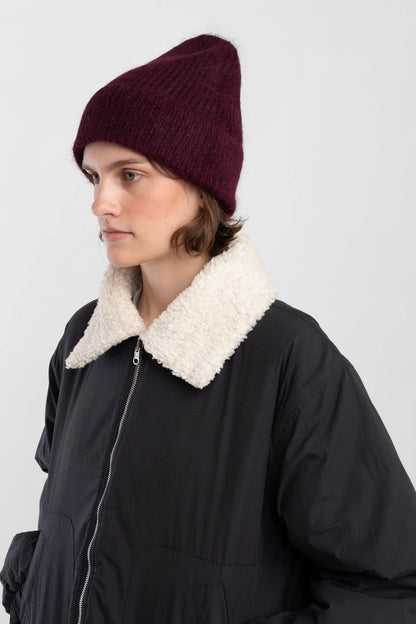 Burgundy Brushed Rib Hat
