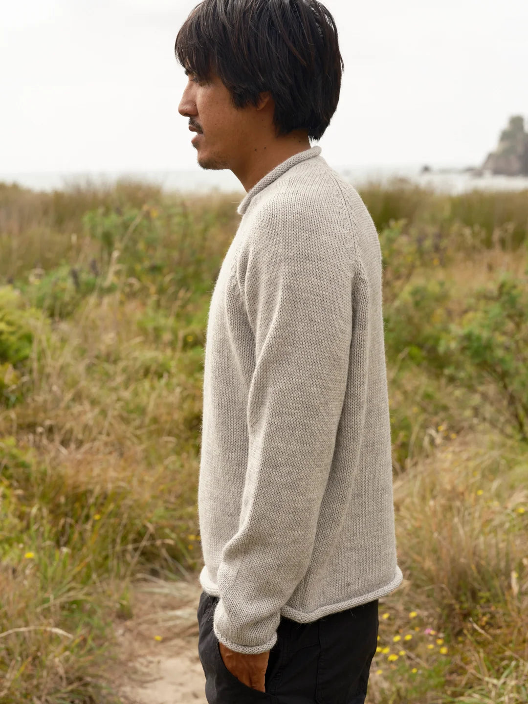Fishermen Sweater - Pearl Grey