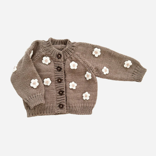 Flower Cardigan - Tan