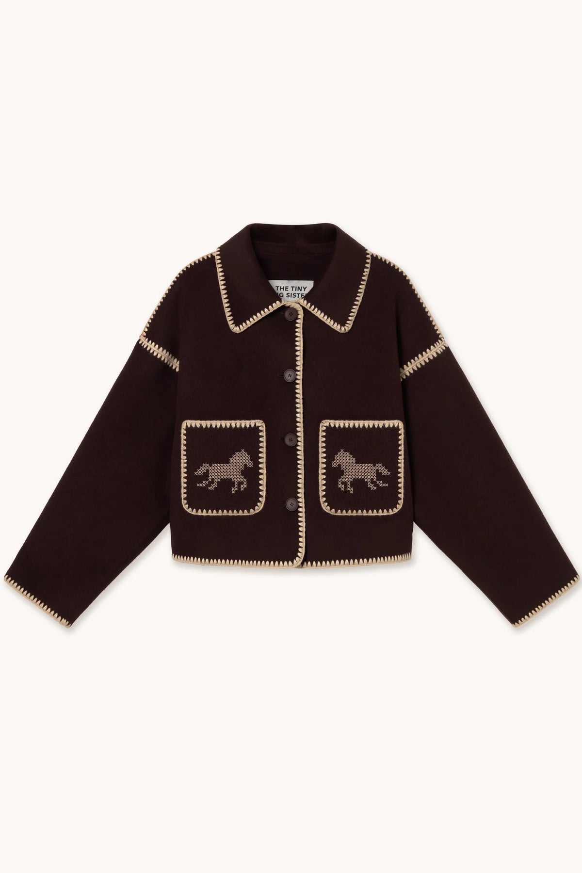 Short Horses Embroidered Coat