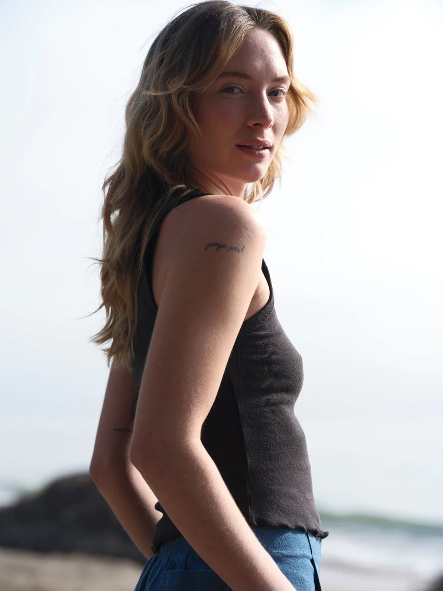 Hemp Rib Tank - True Black