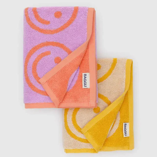 Hand Towel Set of 2 - Happy Lilac Marigold.
