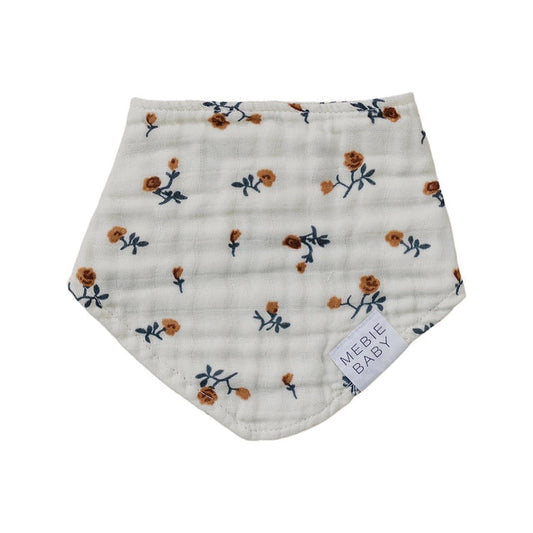 Cotton Muslin Bib - Cream Floral Bib