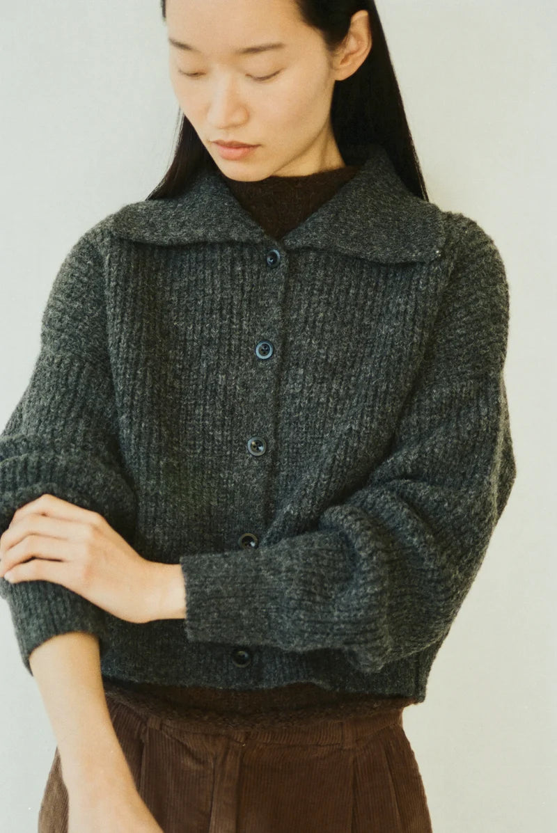 Saatchi Cardigan Alpaca- Charcoal
