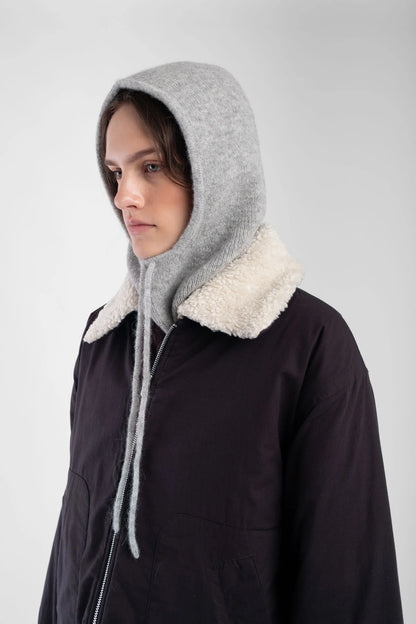 Knit Hood - Heather Grey