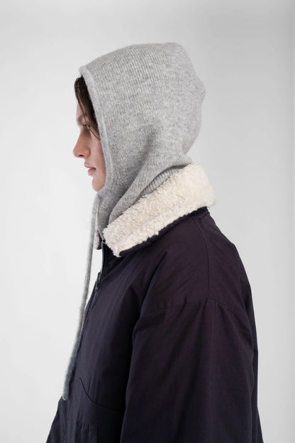 Knit Hood - Heather Grey
