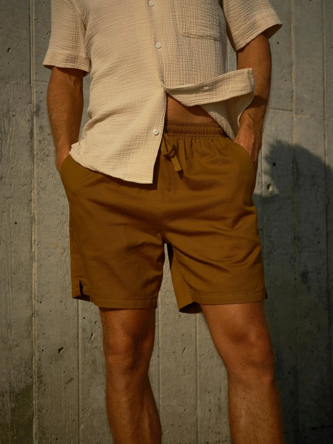 Lined Summer Shorts - Almond.