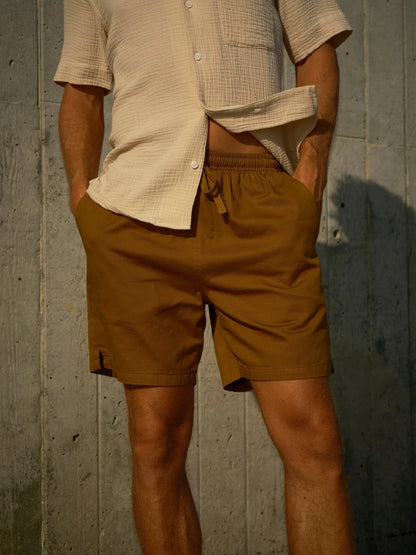 Lined Summer Shorts - Almond.