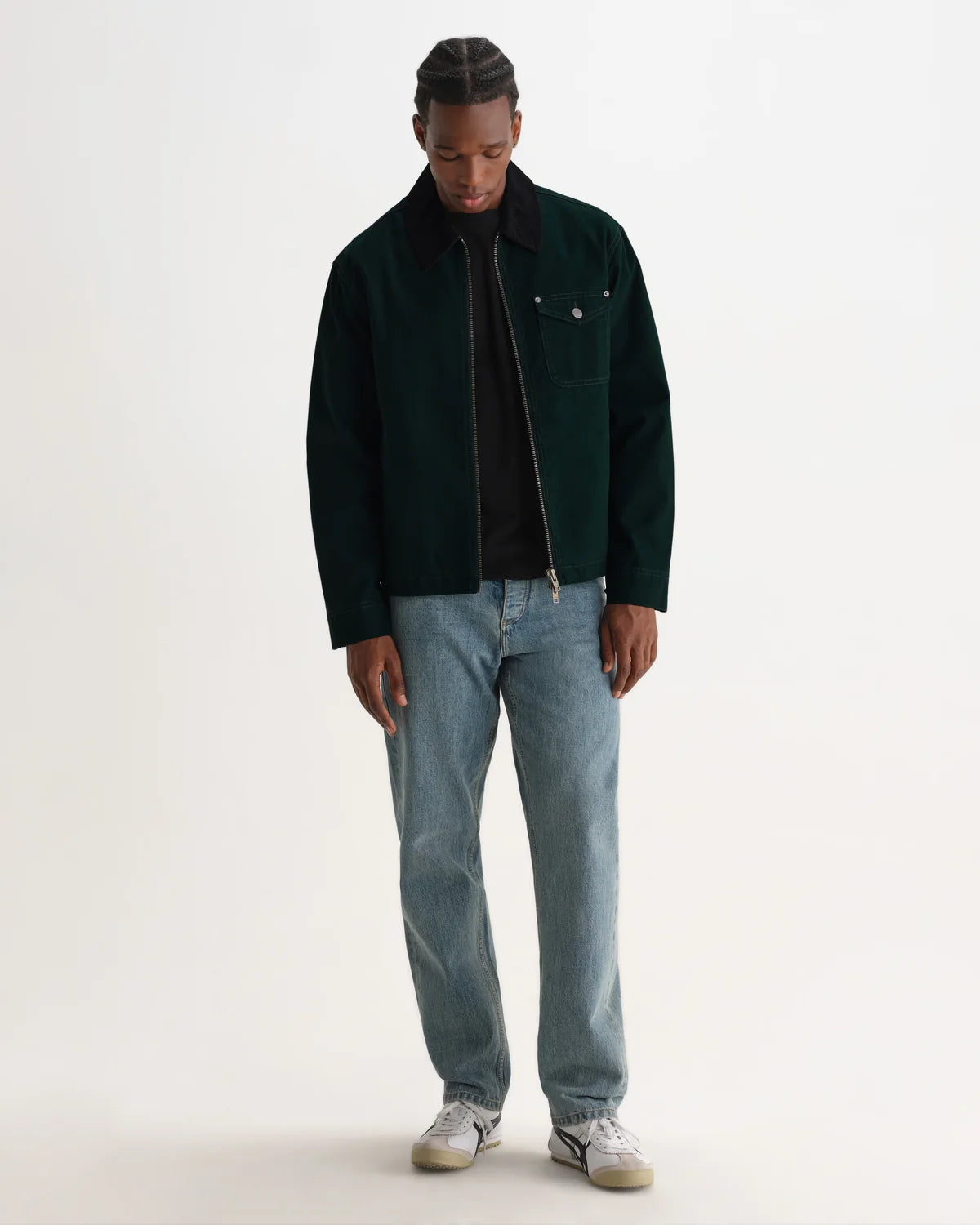 Mason Peached Canvas Work Jacket - Dark Green